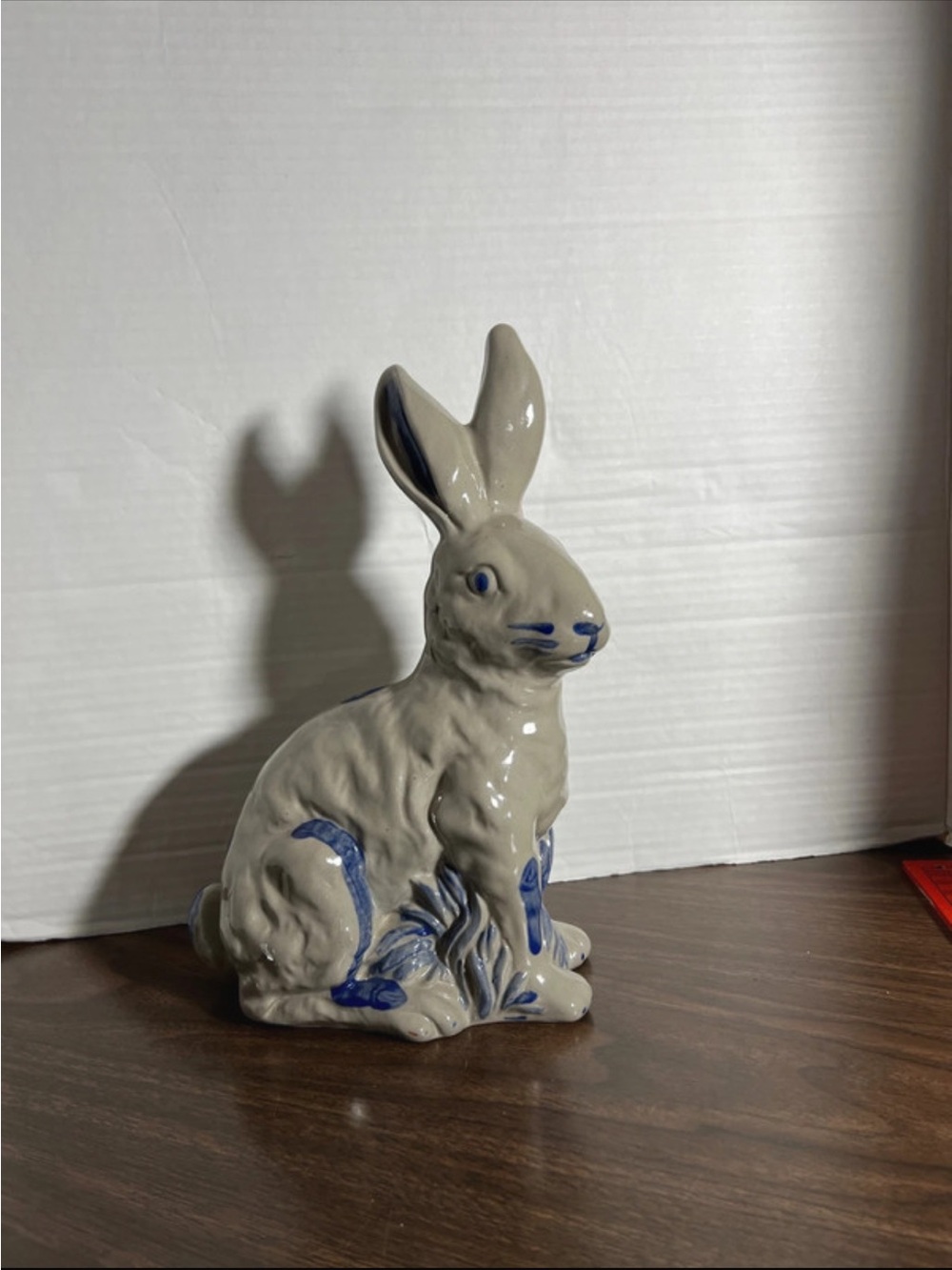 Beaumont  Bros.  Ceramic Rabbit Figurine with Blue Accents - Home Art